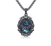 DAYLINLOVE Goth Necklace 925 Sterling Silver Skull/Bat/Raven/Hecate/Santa Muerte/Memento Mori/The Lovers Tarot Card/Ghost/Rib Cage/Anatomical Heart/Medusa/Spoon Pendant Gothic Jewellery Gift Women Men