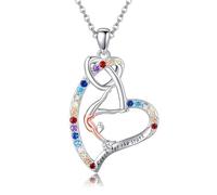 DAYLINLOVE Gymnastics Necklace 925 Sterling Silver Gymnastics Gifts for Women Reach for the Stars Pendant Necklace Sport Jewelry Gifts for Gymnast Women