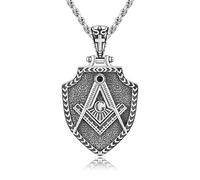 DAYLINLOVE Hecate Necklace 925 Sterling Silver Abalone Shell Oval Triple Moon Goddess Pendant Necklace Pagan Witch Proteccion Amulet Hecate Jewelry for Women (Masonic)