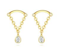 DAYLINLOVE Hidden Helix Earring Dangle S925 Sterling Silver Teardrop Helix Piercing Jewelry Gifts for Women Men Mom Wife
