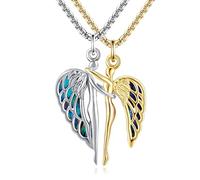 DAYLINLOVE Hug Couples Necklaces 925 Sterling Silver Guardian Angel His and Her Matching Necklace Hug Couple Matching Jewelry Gift for Couples