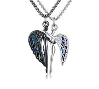 DAYLINLOVE Hug Couples Necklaces for Women Men 925 Sterling Silver Guardian Angel His and Her Matching Necklace Hug Couple Matching Jewellery Gift for Couples