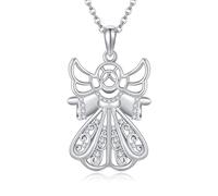 DAYLINLOVE Hug From Heaven Necklace 925 Sterling Silver Angel Pendant Necklaces Hug From Heaven Jewelry for Women Birthday Christmas Gifts
