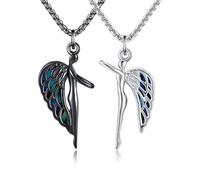 DAYLINLOVE Hug Necklace for Couples 925 Sterling Silver Guardian Angel His and Her Matching Necklace Hug Couple Matching Jewellery Gifts for Women Men Wife Husband