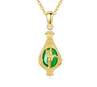 DAYLINLOVE Hummingbird Necklace S925 Sterling Silver Jade Hummingbird Pendant Necklaces Hummingbirds Jewelry Gifts for Women Wife Mom