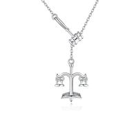 DAYLINLOVE Lawyer Necklace 925 Sterling Silver Scales of Justice Adjustable Y Shape Necklace Lawyer Jewellery Anniversary Valentines Day Gifts for Women Girls Judges Paralegal Attorney