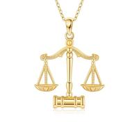 DAYLINLOVE Lawyer Necklace S925 Sterling Silver Law Necklaces Justice Scale Pendant Gavel Necklace Judge RBG Juror Pendant Lawyer Gifts For Lawyer Women Men