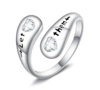 DAYLINLOVE Let Them Ring 925 Sterling Silver Self Worth Motivation Ring Open Adjustable Let Them Jewelry Inspirational Gift for Women Men