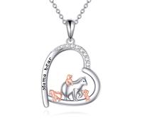 DAYLINLOVE Mama Bear Necklace with 3 Cubs 925 Sterling Silver Mama Bear Pendant Necklace Mama Bear Jewelry Gifts for Women Mom Mama Bear Lovers