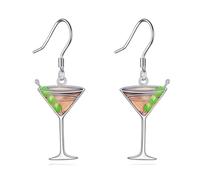 DAYLINLOVE Martini Earrings 925 Sterling Silver Martini Dangle Earrings Martini Cocktails Jewelry Gifts for Women Girls
