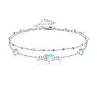 DAYLINLOVE Moonstone Bracelet 925 Sterling Silver Celtic Knot Bracelets Moonstone Double Layer Chain Celtic Jewelry Gifts For Women Mom Friends