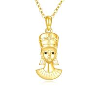 DAYLINLOVE Nefertiti Necklace 925 Sterling Silver Africa Queen Nefertiti Pendant Necklace Egyptian Jewelry Gifts for Women