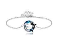 DAYLINLOVE Orca Bracelet Sterling Silver 925 Killer Whale Bracelets Crystal Orca Jewelry Ocean Animal Birthday Gifts For Women Girls Daughter Sea Ocean Lover