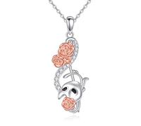 DAYLINLOVE Phantom Of The Opera Necklace 925 Sterling Silver Music Note Pendant Necklace Opera Music Theater Jewelry Gifts for Women Men