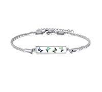 DAYLINLOVE Scottish Thistle/Tree of Life/Dragonfly/Mountain/Hummingbird/Butterfly Bracelet 925 Sterling Silver Abalone Shell Bar Bracelet Nature Jewellery Gift for Women Men (Butterfly)