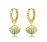 DAYLINLOVE Seashell Earrings 925 Sterling Silver Starfish Seashell Hoop Dangle Drop Earrings Ocean Beach Jewellery Gifts for Women Girls