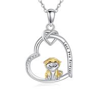 DAYLINLOVE Shiba Inu Necklace S925 Sterling Silver Heart Shiba Inu Pendant Necklaces Shiba Inus Jewelry Gifts for Women Wife Mom