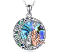 DAYLINLOVE Sister Gifts from Sister 925 Sterling Silver Celtic Knot Abalone Shell Pendant Necklace Birthday Friendship Jewellery Gifts for Women Girls