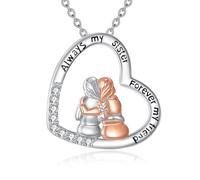 DAYLINLOVE Sister Gifts from Sisters 925 Sterling Silver To My Sister Pendant Necklace BFF Friendship Birthday Jewellery Gifts for Women Girls
