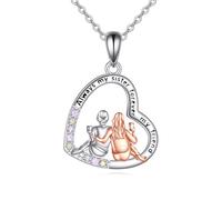 DAYLINLOVE Sisters Necklace from Sister 925 Sterling Silver Heart Necklace Female Friendship Jewellery Gifts for My Sisters
