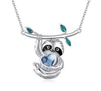 DAYLINLOVE Sloth Necklace 925 Sterling Silver Sloth Pendant Necklace Cute Animal Jewellery Birthday Gift for Women