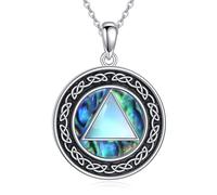 DAYLINLOVE Sobriety Gifts 925 Sterling Silver Alcoholics Anonymous Pendant Necklace AA Sobriety Jewelry Gifts for Women