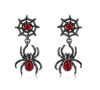 DAYLINLOVE Spider Earrings 925 Sterling Silver Spider Leverback Drop & Dangle Earrings Halloween Christmas Jewellery Gifts for Women