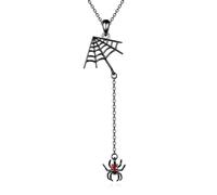 DAYLINLOVE Spider Necklace 925 Sterling Silver Spider Web Pendant Goth Necklace Gothic Jewelry Gifts for Women Halloween