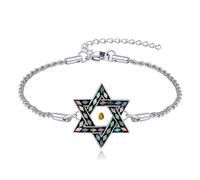 DAYLINLOVE Star Of David Bracelet 925 Sterling Silver Mustard Seed Bracelet Jewish Jewellery Gift For Women