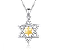 DAYLINLOVE Star of David Necklace 925 Sterling Silver Jewish Star Necklace Star of David Pendant for Men Christian Jewelry Gifts for Women