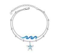 DAYLINLOVE Starfish/Wave/Turtle/Butterfly/Evil Eyes/Angel Wings/Moon/Dragonfly/Bread Dragon/Tennis/Anchor/Sloth/Star of David Bracelet 925 Sterling Silver Jewelry for Women