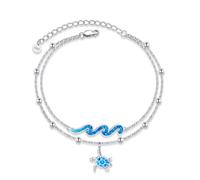 DAYLINLOVE Starfish/Wave/turtle/Butterfly/Evil eyes/Angel Wings/Moon/Dragonfly/Bread Dragon/Tennis/Anchor/Sloth/Star of David Braclet 925 Sterling Silver Braclet Anklet Jewelry Gifts for Women