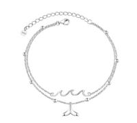 DAYLINLOVE Starfish/Wave/turtle/Butterfly/Evil eyes/Angel Wings/Moon/Dragonfly/Bread Dragon/Tennis/Anchor/Sloth/Star of David Braclet 925 Sterling Silver Braclet Anklet Jewelry Gifts for Women