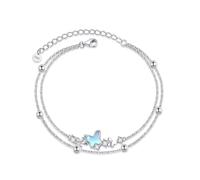 DAYLINLOVE Starfish/Wave/turtle/Butterfly/Evil eyes/Angel Wings/Moon/Dragonfly/Bread Dragon/Tennis/Anchor/Sloth/Star of David Braclet 925 Sterling Silver Braclet Anklet Jewelry Gifts for Women