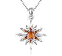 DAYLINLOVE Sun Necklace for Women S925 Sterling Silver Cat's Eye Pendant Necklace Sun Jewelry for Women Birthday Gifts