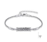 DAYLINLOVE Sunflower Urn Bracelet 925 Sterling Silver Cylinder Cremation Jewelry for Ashes Sunflower Memory Urn lockets for ashes Keepsake Bracelet for Women Mom