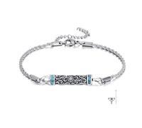 DAYLINLOVE Sunflower Urn Bracelet for Ashes 925 Sterling Silver Sunflower Cremation Keepsake Turquoise Jewellery Bracelet for Women Men