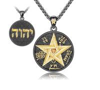 DAYLINLOVE Tetragrammaton De Plata 925 Sterling Silver Tetragrammaton Pendant Necklace Jehovah's Symbol Necklace Proteccion Jewelry Gifts for Men