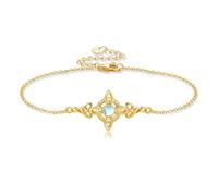 DAYLINLOVE Witches Knot Bracelet S925 Sterling Silver Moonstone Witch Bracelets Celtic Trinity Knot Witch Jewelry Gifts for Women Mom Wife