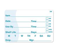 DayMark Square 51mm x 76mm Dissolvable Item/Date/Use By Labels for storing food. Catering labels, 250 per roll, Leaves no sticky residue