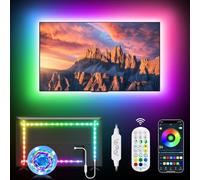Daymeet LED Backlights, 9.8FT RGB Music Sync Lights for 32-60 Inch TV Behind, Rainbow Color With Remote APP Control USB Strip Lights for Room Xmas Decor