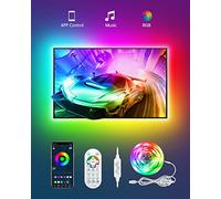 Daymeet Led Lights for TV, 3M TV Led Backlight Lights for 32-60 inch Monitor, USB Light Strip Behind Lighting, RGBIC with Remote, Music Sync Bluetooth APP Control