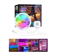 Daymeet Motion Sensor Under Bed Lights, 5M RGB Motion Activated Cabinet LED Strip Lights with Automatic Shut Off Timer App Control Cabinet Night Light Closet Lights for Hallway, Kitchen,Bedroom,Stair