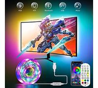 Daymeet TV Led Lights, 5M LED Lights for TV with Remote RGB Led Lighting for 55-85inch Monitor, USB Powered Light Behind, 5050 Backlight Sync with Music, Bluetooth APP Control