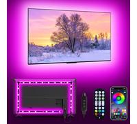 Daymeet TV LED Lights, TV Lights for 43-65 Inch Music Sync TV Led Backlights RGB Color Changing Strip Lights with Remote APP Control, Led Strip Lights for Bedroom Christmas Party Decor