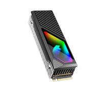 DAYnagh 2280 Solid Disk Heatsink Set With ARGB Fan Aluminum Cooling Fins With Thermal Pad Enhances Heat Dissipation In CPUs And GPUs