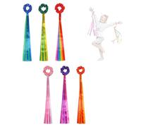 DAYnagh 6pcs Colorful Gymnastics Streamers Dance Ribbons Portable Dancing Rhythm Wrist Streamers Decorations Rainbow Ribbons