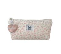 DAYnagh Lace Floral Pencil Case, Canvas Makeup Bag, Blanks Pencil Cases, Black School, Multifunctional Zippered Travel, 18x7x7cm