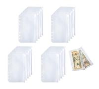DAYnagh Pack of 20 A6 Plastic Wallets, Perforated Budget Envelopes, 6 Holes with Zip, Suitable for Study and Work for Storing Personal Objects