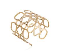 Dayoff Fashion Simple Open Cuff Bangles Bracelets For Women Jewelry Irregular Hollow Metal Wide Bracelets B45 Professional process